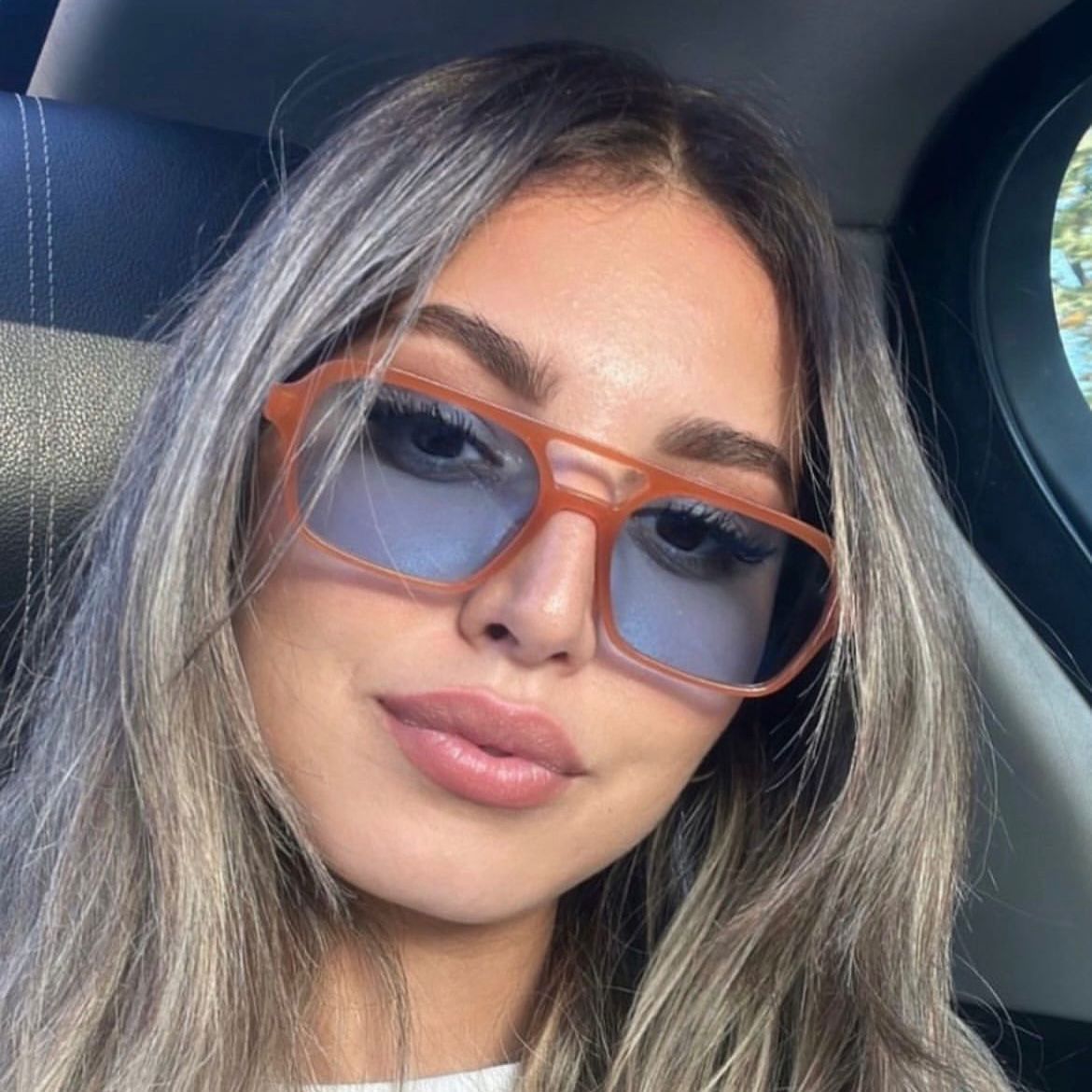 Lunettes orange bleu