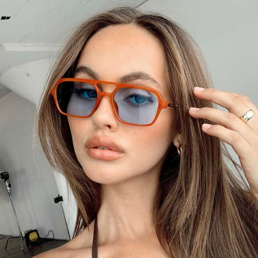 Lunettes orange bleu